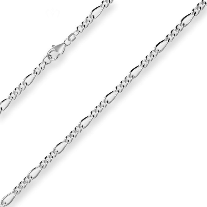 4.8mm Figarokette aus 925 Silber 45cm