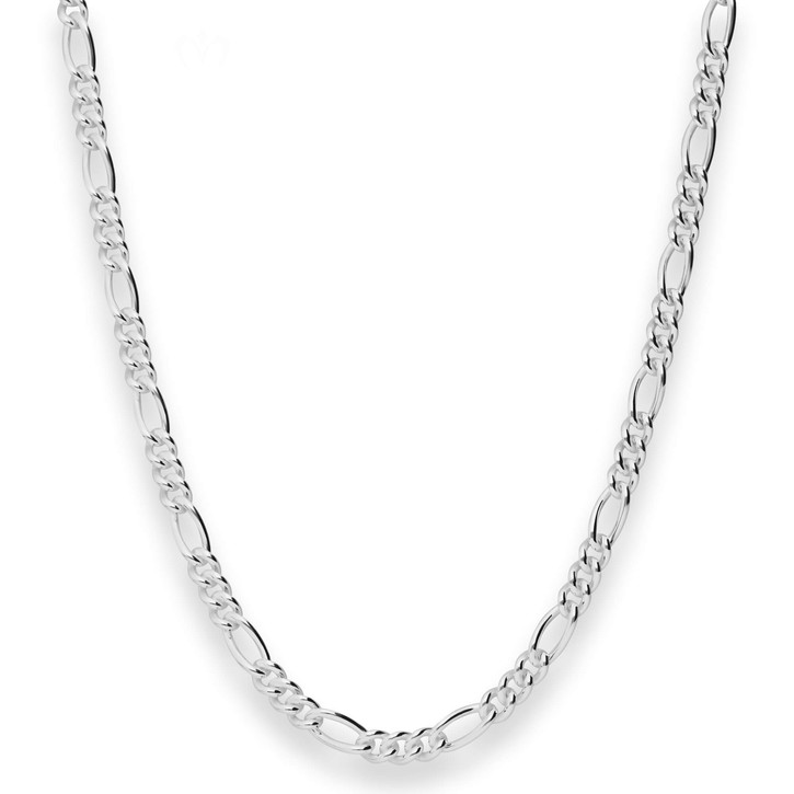 4.8mm Figarokette aus 925 Silber 50cm