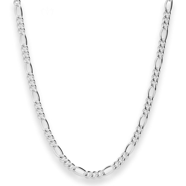 4.8mm Figarokette aus 925 Silber 50cm