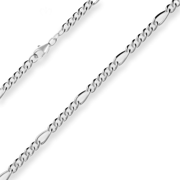 5.9mm Figarokette aus 925 Silber 50cm