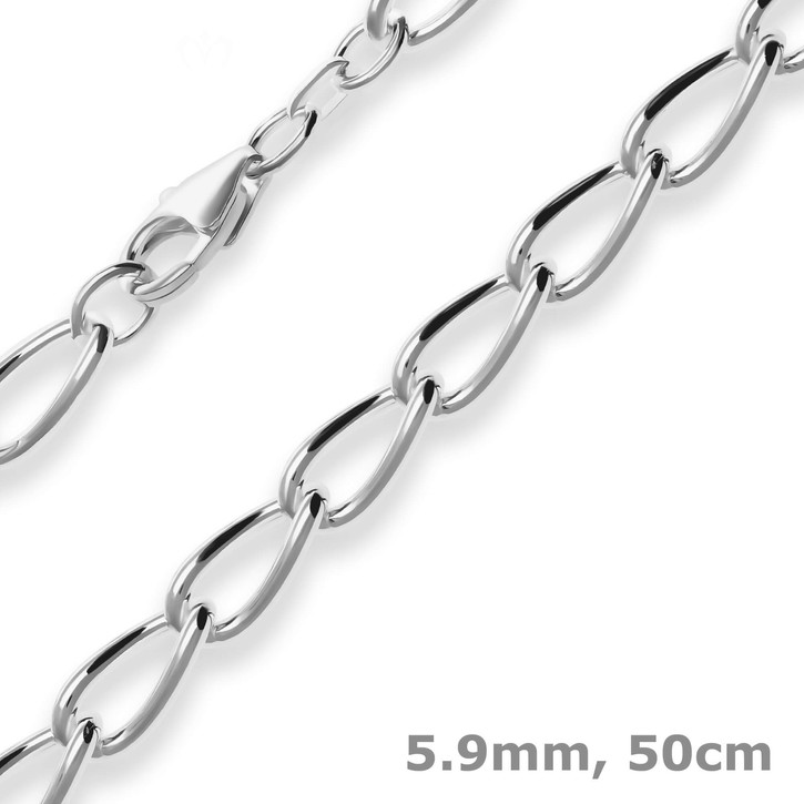 5.9mm Fantasiekette aus 925 Silber 50cm