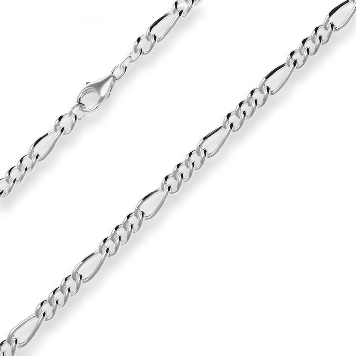 6.5mm Figarokette aus 925 Silber 55cm