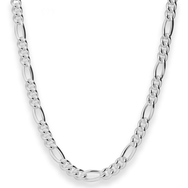 6.5mm Figarokette aus 925 Silber 55cm