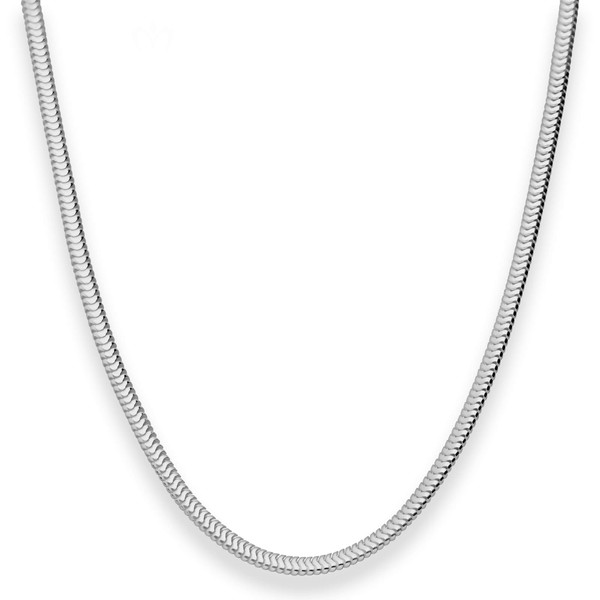 3.6mm Schlangenkette oval aus 925 Silber rhodiniert 45cm