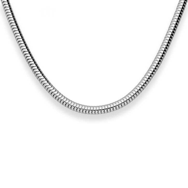 3.2mm Schlangenkette aus 925 Silber rhodiniert 45cm