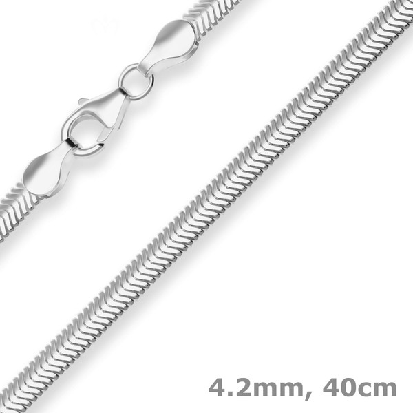 4.2mm Schlangenkette oval aus 925 Silber 40cm
