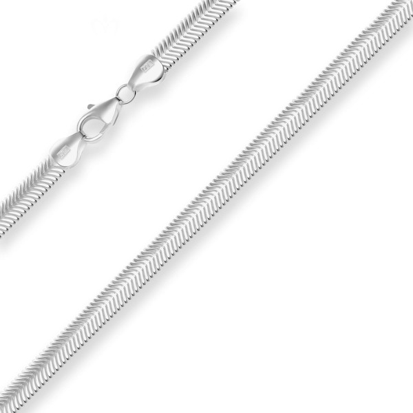 6.3mm Schlangenkette oval aus 925 Silber 45cm