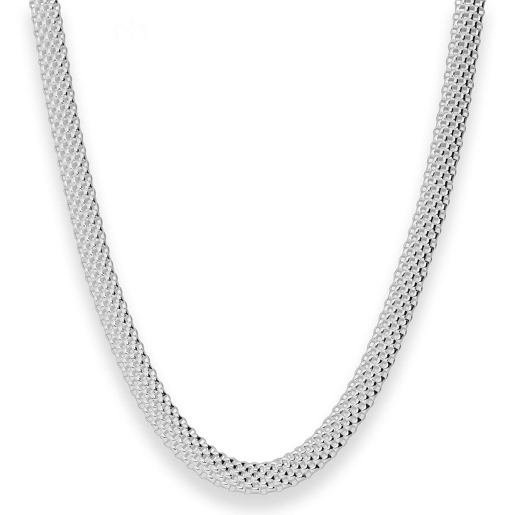 6.3mm Geflechte-Kette aus 925 Silber 45cm