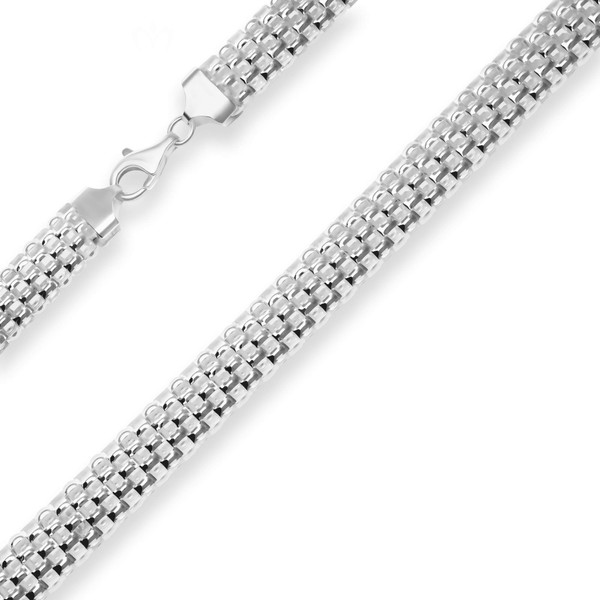 10mm Geflechte-Kette aus 925 Silber 45cm