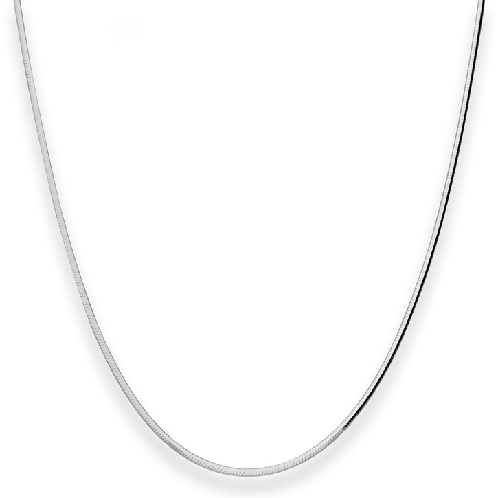 1mm Schlangenkette diamantiert aus 925 Silber rhodiniert 42cm