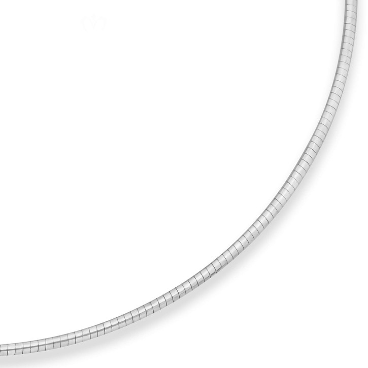 2mm Halsreif Omegakette Tondakette aus 925 Silber 40cm