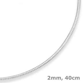2mm Halsreif Omegakette Tondakette Kette Collier Halskette aus 925 Silber 40cm