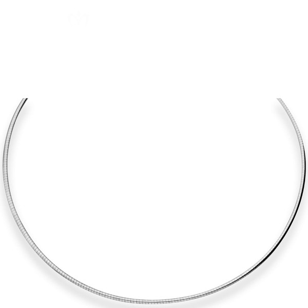 2mm Halsreif Tondakette aus 925 Silber rhodiniert 45cm