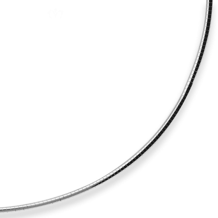 2mm Halsreif Omegakette Tondakette aus 925 Silber 42cm