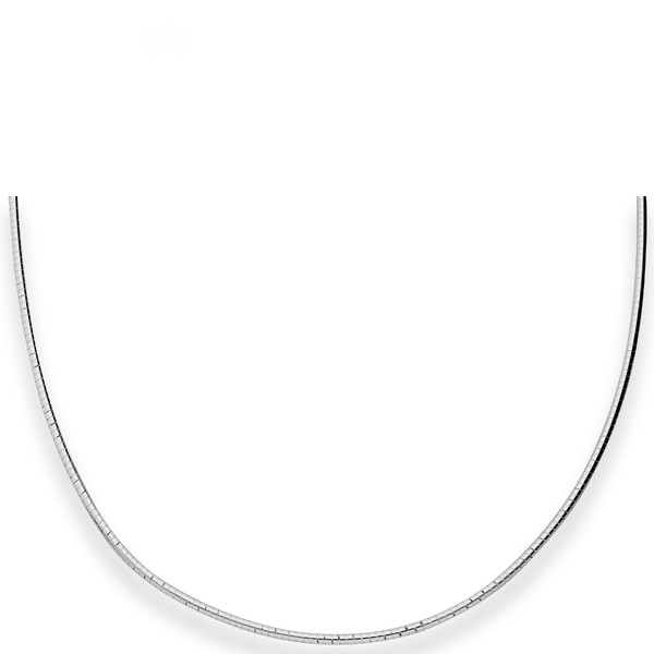 2mm Halsreif Tondakette aus 925 Silber rhodiniert 45cm