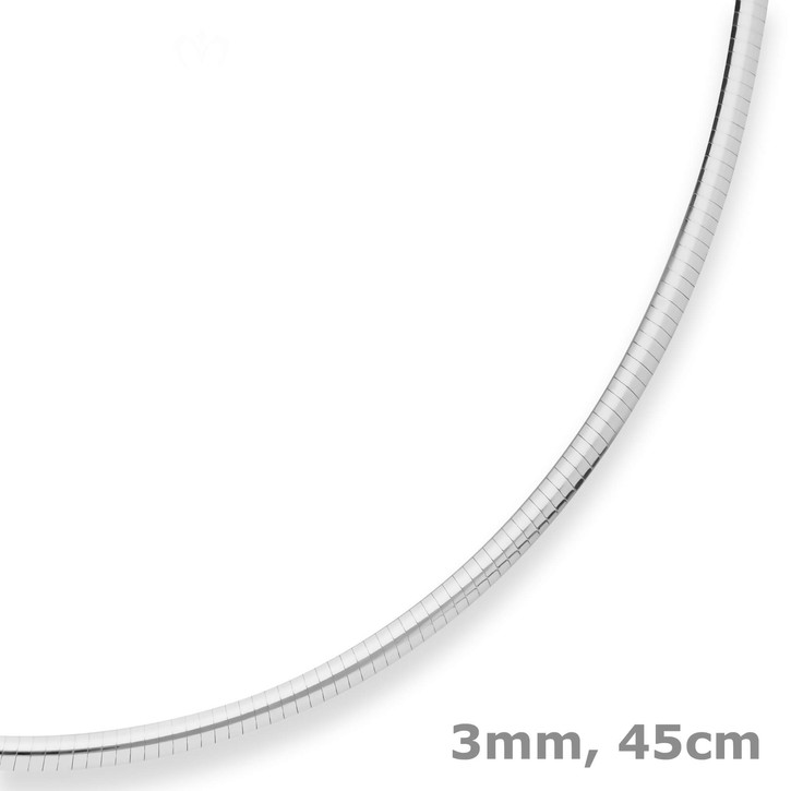 3mm Tondakette oval aus 925 Silber 45cm