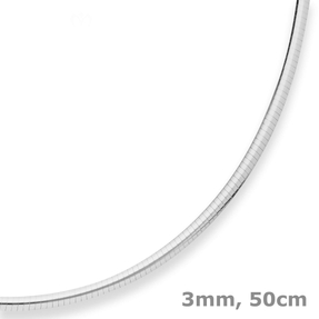 3mm Tondakette oval Silberkette Collier Halskette aus 925 Silber 50cm