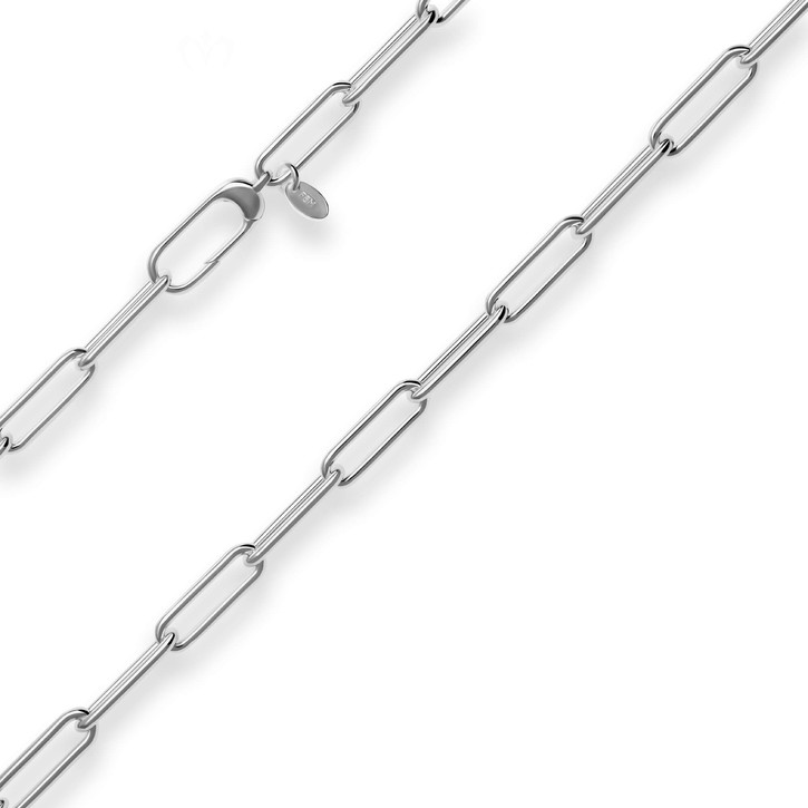 5.5mm Ankerkette weit aus 925 Silber rhodiniert 45cm