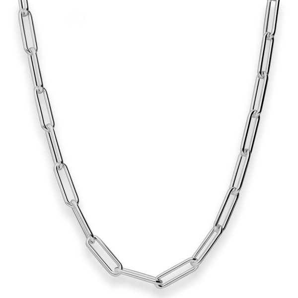 5.5mm Ankerkette weit aus 925 Silber rhodiniert 45cm