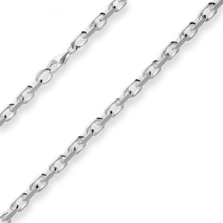 5.8mm Ankerkette diamantiert aus 925 Silber 60cm