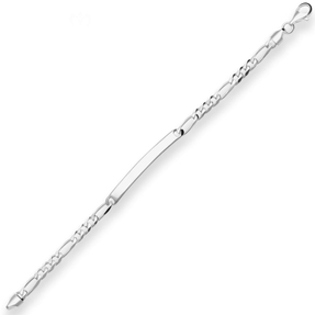 5,5mm Id-Armband Figarokette diamantiert Armschmuck aus 925 Silber 19cm 5,5mm Id-Armband Figarokette diamantiert Armschmuck aus 925 Silber 19cm