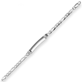 5,7mm Id-Armband Figarokette Armschmuck aus 925 Silber rhodiniert 20cm