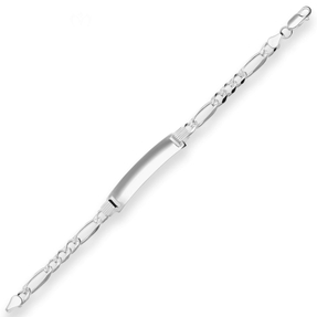 7mm Id-Armband Figarokette Silberarmband Armschmuck aus 925 Silber 18cm
