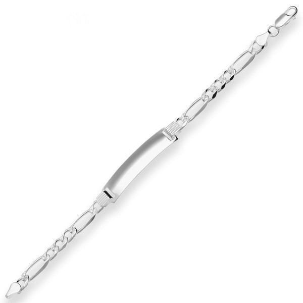 7mm Id-Armband Figarokette aus 925 Silber 18cm
