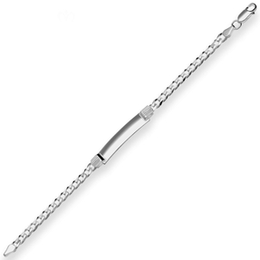 5,4mm Id-Armband Panzerkette Armschmuck aus 925 Silber rhodiniert 21cm