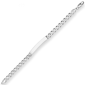 6,5mm Id-Armband Panzerkette Armschmuck aus 925 Silber rhodiniert 21cm