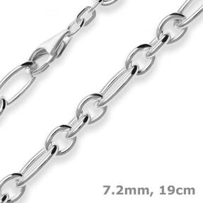 7,2mm Armband Ankerkette-Figaro Silberarmband Armschmuck aus 925 Silber 19cm 7,2mm Armband Ankerkette-Figaro Silberarmband Armschmuck aus 925 Silber 19cm