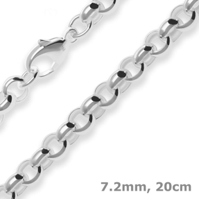 7,2mm Armband Erbskette Silberarmband Armschmuck aus 925 Silber 20cm