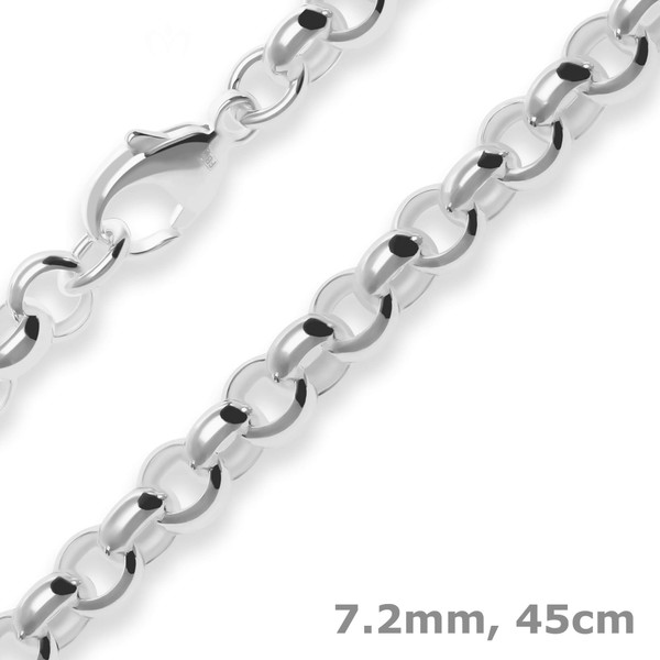 7.2mm Erbskette aus 925 Silber 45cm
