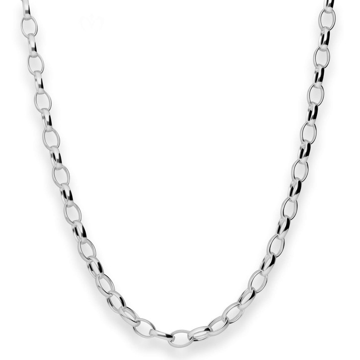 5mm Erbskette aus 925 Silber rhodiniert 45cm