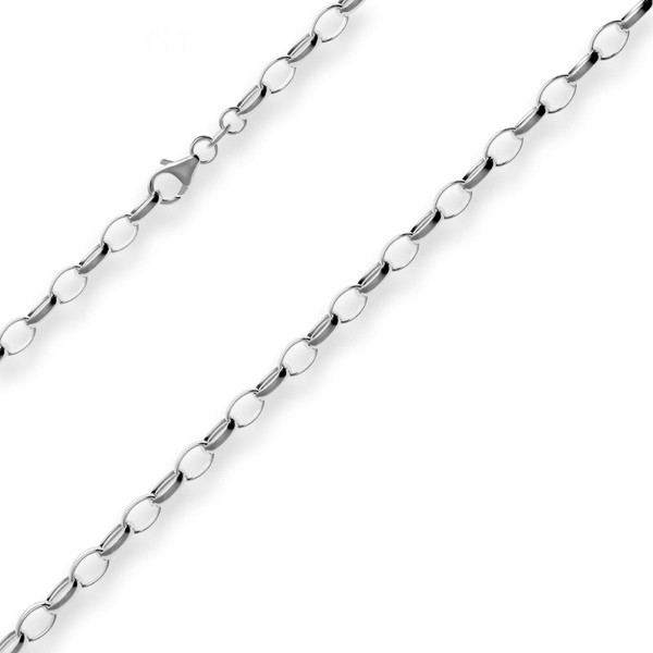 5mm Erbskette aus 925 Silber rhodiniert 45cm