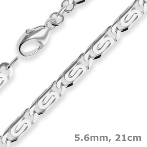 5,6mm Armband S-Panzerkette Silberarmband Armschmuck aus 925 Silber 21cm 5,6mm Armband S-Panzerkette Silberarmband Armschmuck aus 925 Silber 21cm