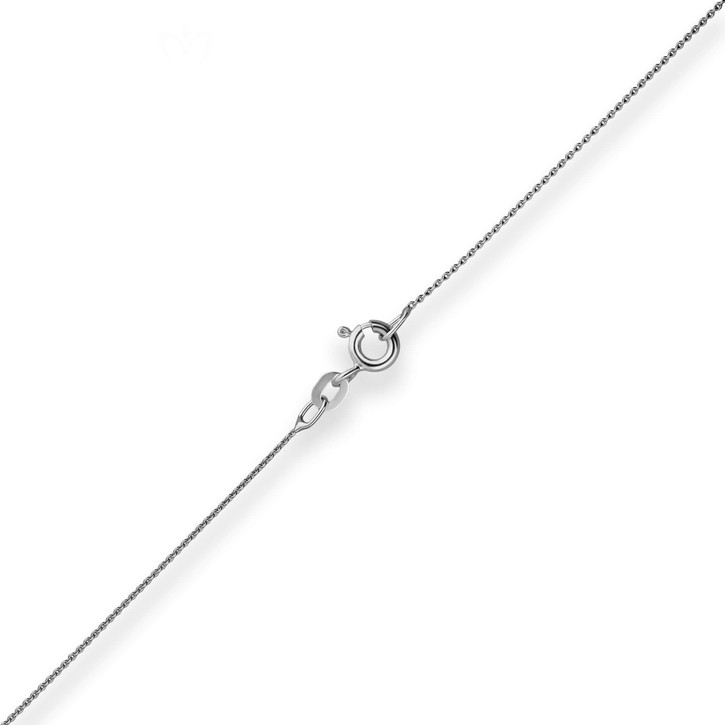 0.8mm Rund-Ankerkette aus 375 Weißgold 40cm
