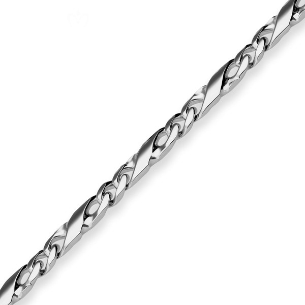 4.9mm Armband Dollarkette aus 925 Silber rhodiniert 21cm