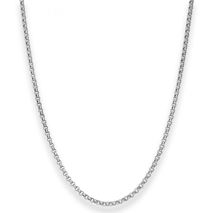 2.5mm Erbskette aus 925 Silber rhodiniert 50cm