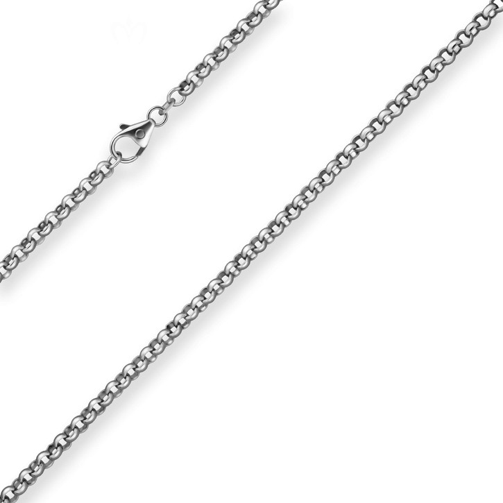 4mm Erbskette aus 925 Silber rhodiniert 45cm