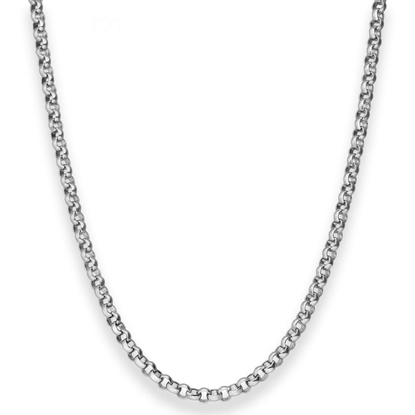 4mm Erbskette aus 925 Silber rhodiniert 45cm