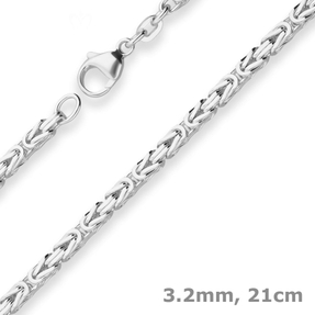 3,2mm Armband Königskette Silberarmband Armschmuck aus 925 Silber 21cm