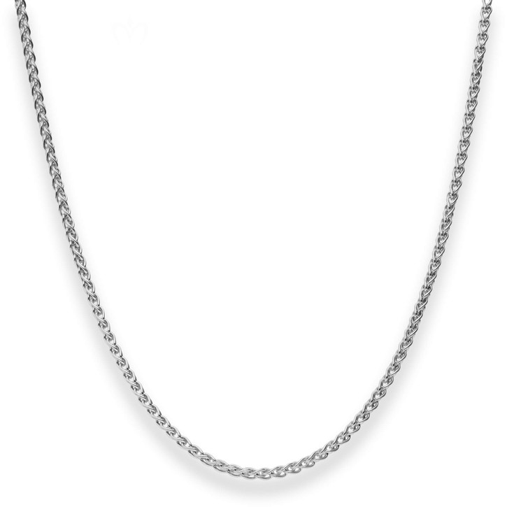 2.1mm Zopfkette aus 925 Silber rhodiniert 50cm