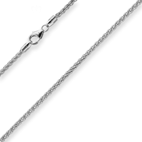 2,1mm Zopfkette Silberkette Collier Halskette aus 925 Silber rhodiniert 70cm