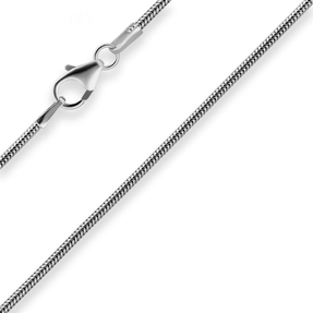 1,2mm Schlangenkette Kette Collier Halskette aus 925 Silber rhodiniert 80cm