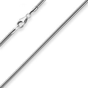 1,9mm Schlangenkette Kette Collier Halskette aus 925 Silber rhodiniert 70cm