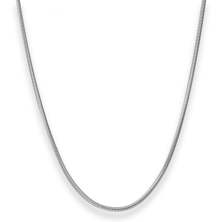 1.9mm Schlangenkette aus 925 Silber rhodiniert 80cm
