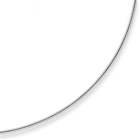 1,5mm Halsreif Tondakette Kette Collier Omegareif aus 925 Silber rhodiniert 45cm