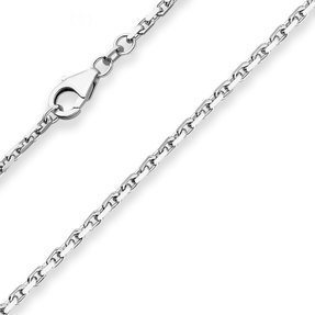 2mm Ankerkette diamantiert Collier Halskette aus 925 Silber rhodiniert 42cm