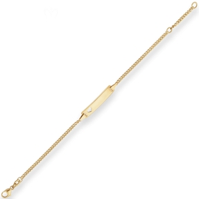 2,1mm Id-Armband Panzerkette Herz Armschmuck aus 750 Gold Gelbgold 16cm